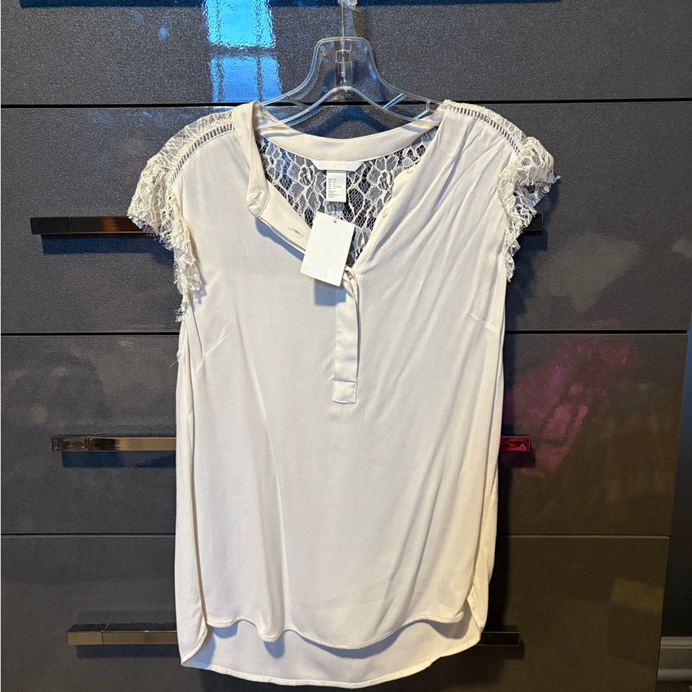 Cream Lace Detail Top